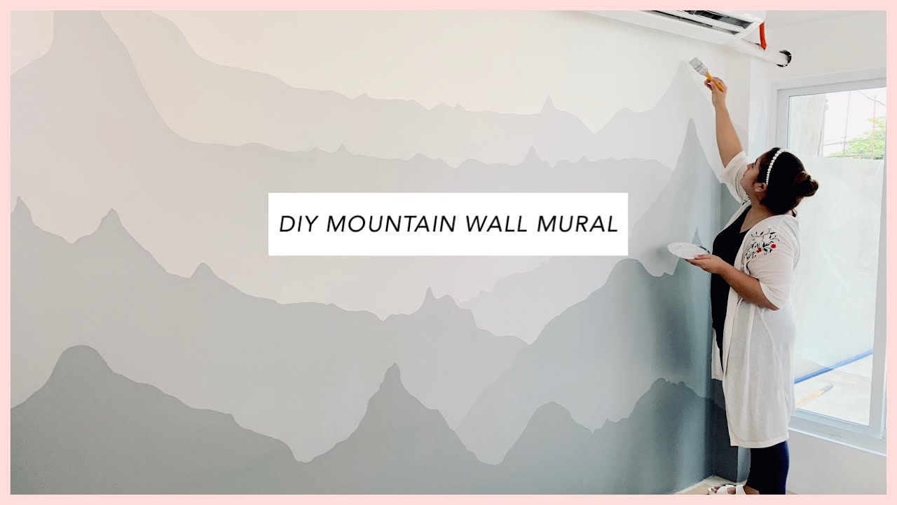 DIY // PINTEREST INSPIRED MOUNTAIN WALL MURAL PAINTING // ROOM MAKEOVER DAY 1