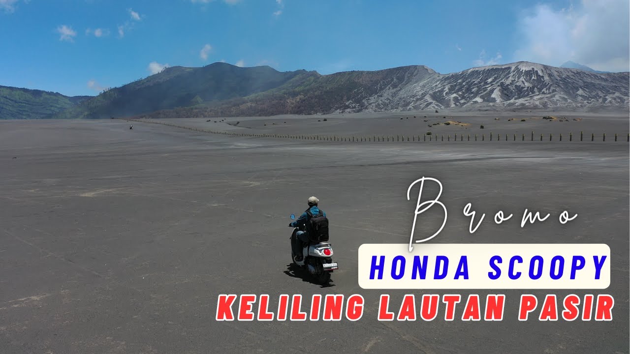 Musim Hujan Bromo Motor Matic Scoopy aman keliling Lautan Pasir Bromo