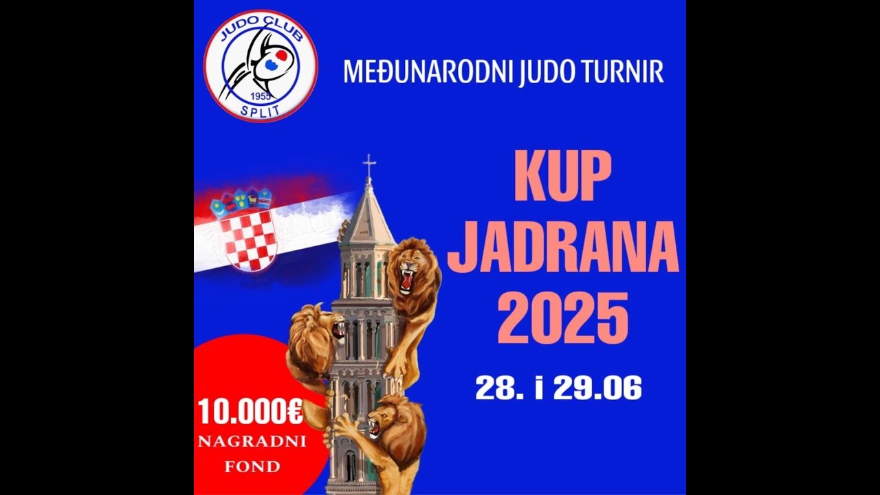 Međunarodni judo turnir - Kup Jadrana 2025. - 29. lipnja 2025. - BORILIŠTE 1