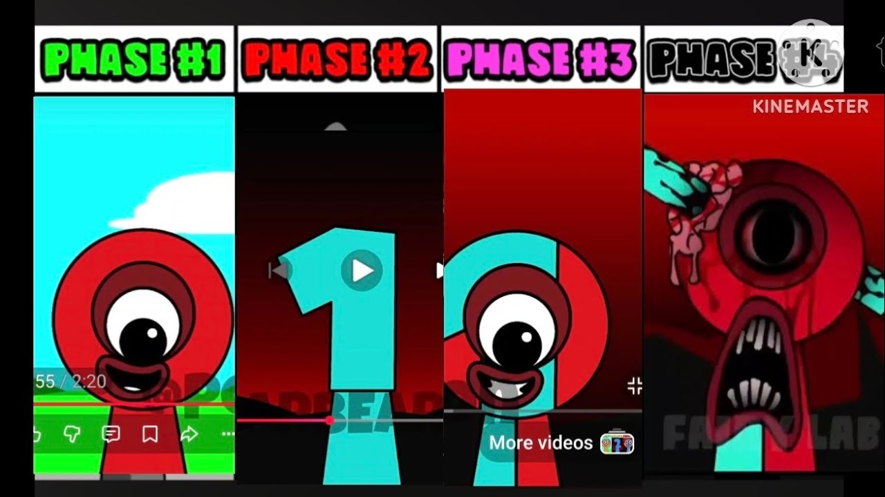 All Phases in New Incredibox Sprunki OC of X (from numberblocks): Phase 1 VS Phase 2 VS Phase 4