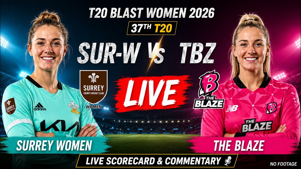 Surrey Women vs The Blaze Live Scorecard & Commentary | 37th T20 | T20 Blast Women 2026