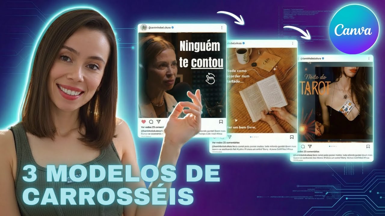 3 ideias de CARROSSÉIS para você conseguir mais SEGUIDORES (tutorial CANVA)