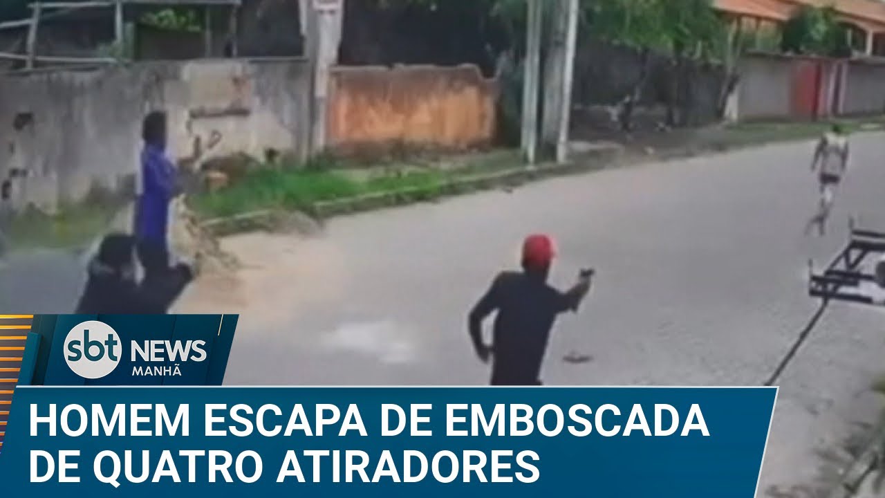 Homem escapa de emboscada de quatro atiradores e sobrevive | #SBTNews Manh&atilde; (03/04/25)