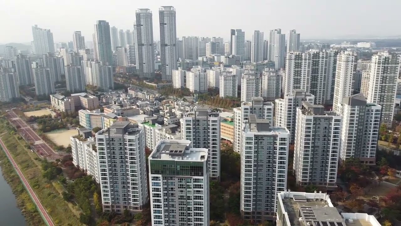 Drone shot in gajeong incheon south korea