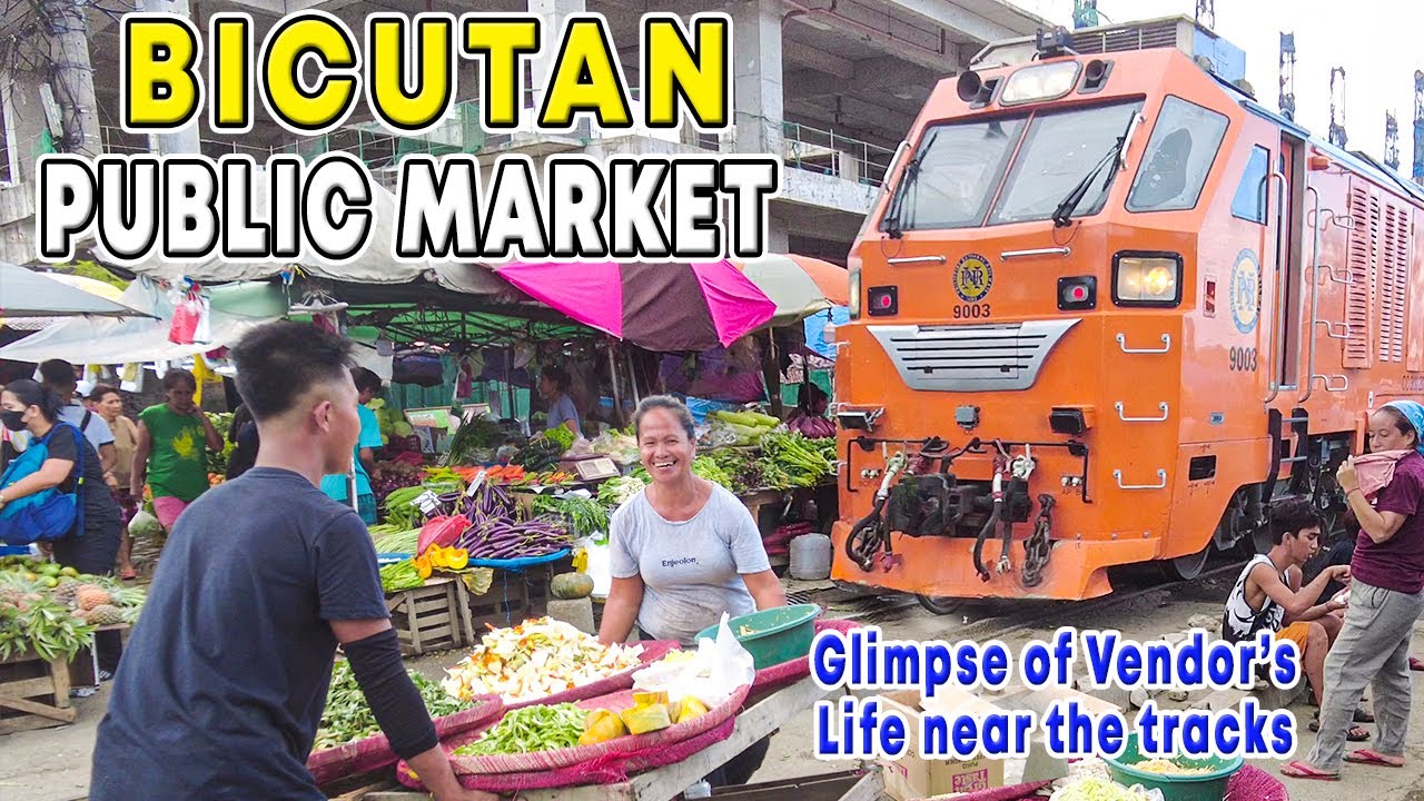 BICUTAN PUBLIC MARKET | Vendors Daily Life Near Train Tracks | Walking Tour |