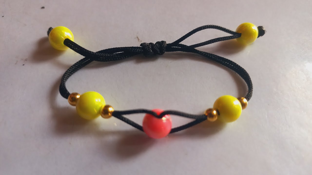 easy bracelet making for black thread for girls