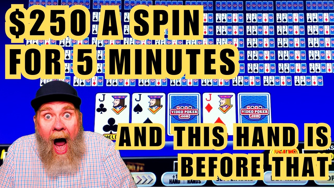 $250 Spins for FIVE minutes! High Limit Jacks or Better - 100-20 Video Poker Hands