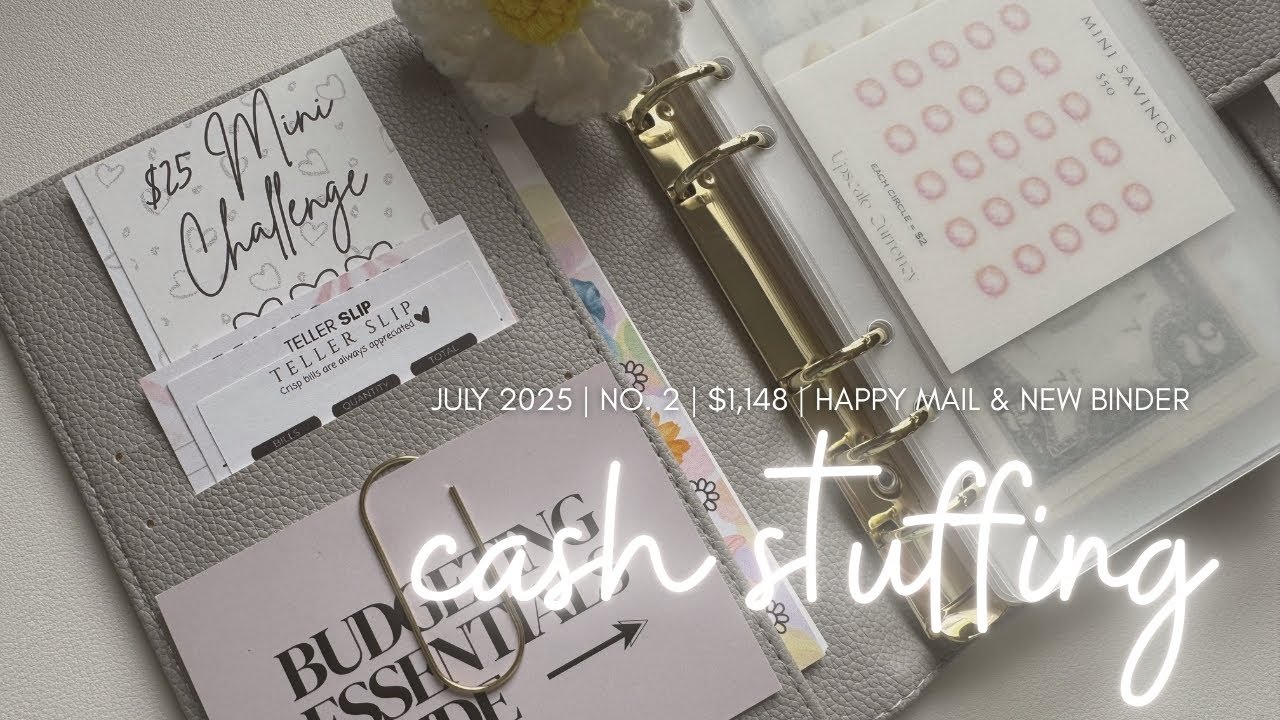 CASH STUFFING | $1148 | July 2025 No. 2 | Happy Mail & New Binder