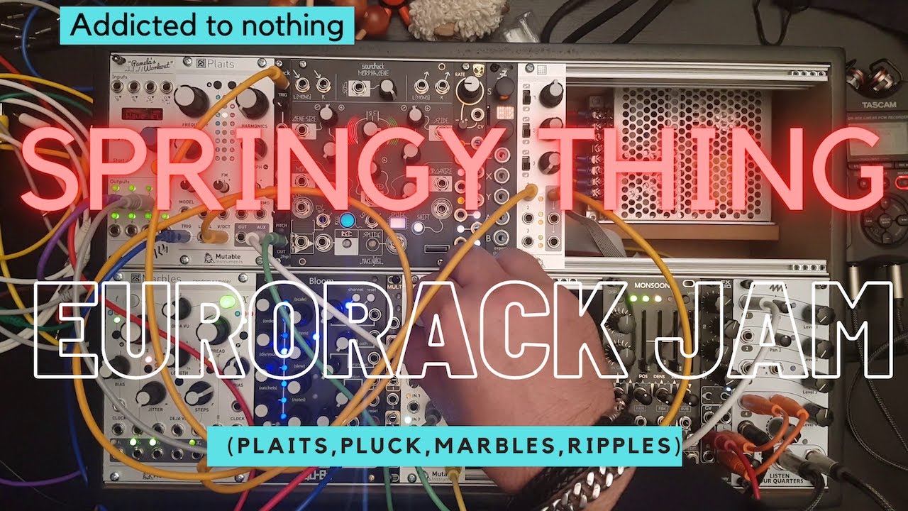 Addicted to nothing - Springy thing (Plaits,2hp Pluck,Marbles,Ripples)