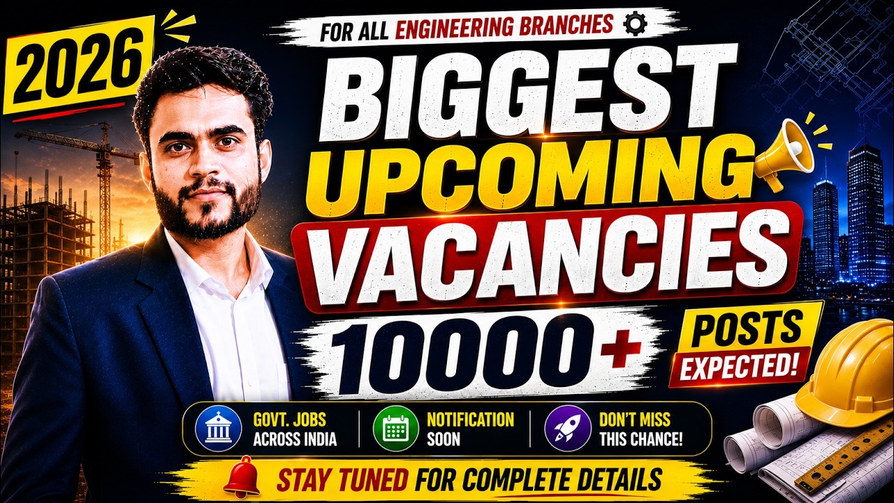 Biggest Upcoming AE JE Vacancies 2026 | SSC JE, RRB JE, MP Sub Engineer, State JE Jobs | 10000+ Post