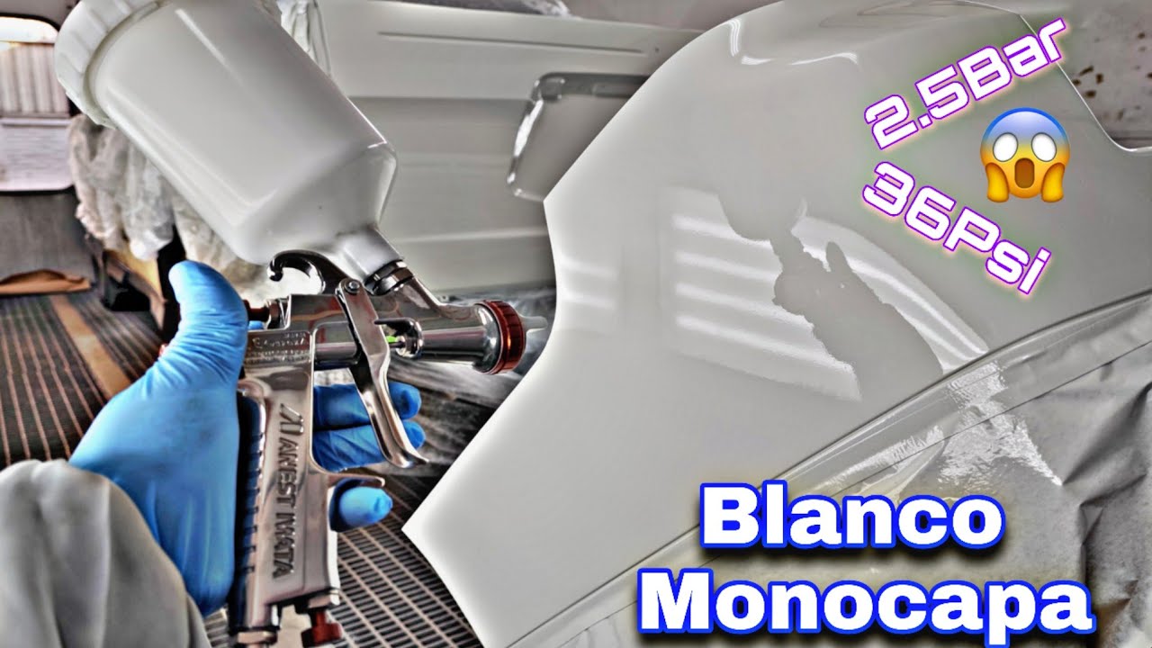 Aplica Blanco Poliuretano con acabado espejo ⬜✅ ¿2.5 bar?🤨#glasurit #iwata #pintorautomotivo