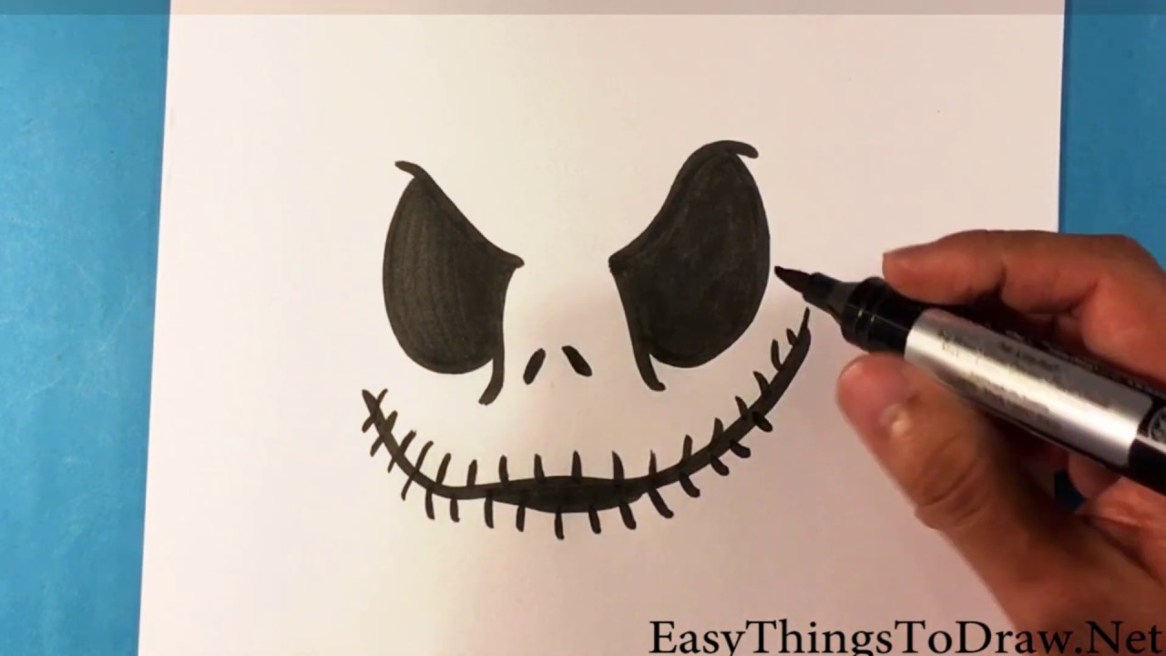 How to Draw Jack Skellington Face - Halloween Drawings