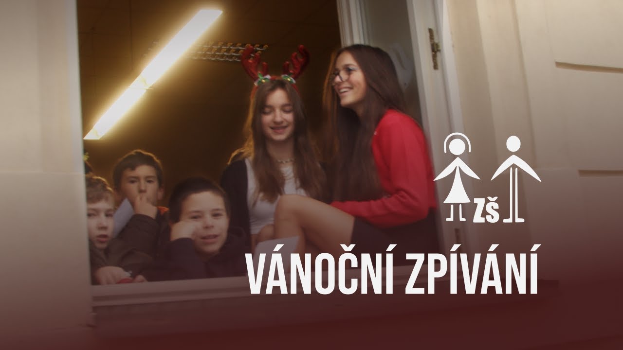 Vánoční zpívání z oken ZŠ náměstí Míru Nový Bor 2022