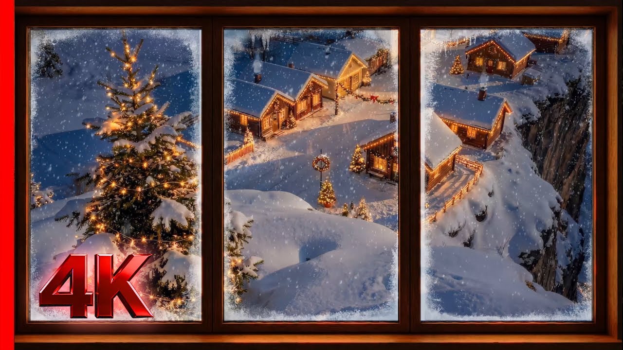 4K Christmas Window Timelapse | Snowy Nights, Quiet Days