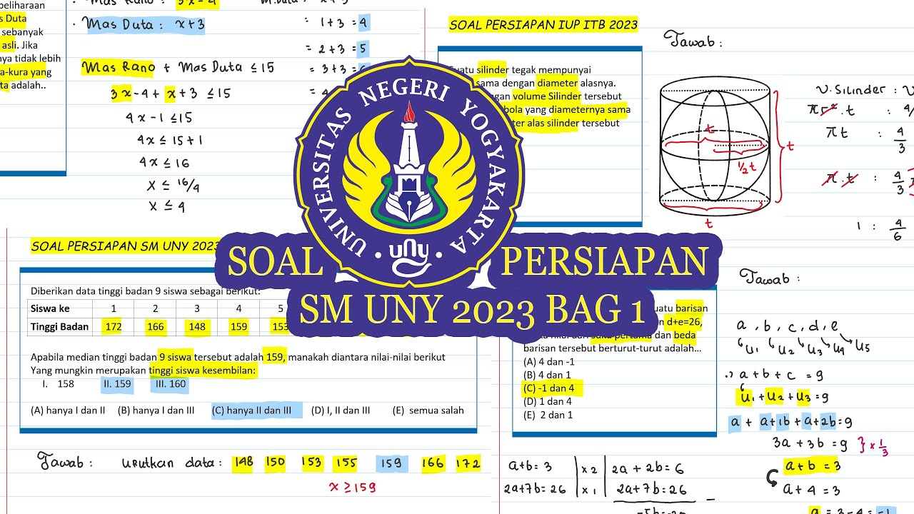 [SM UNY 2023] Bahas Soal Ujian Mandiri UNY Bag.1! Tipe soal Penalaran MTK yg sering muncul!#smuny
