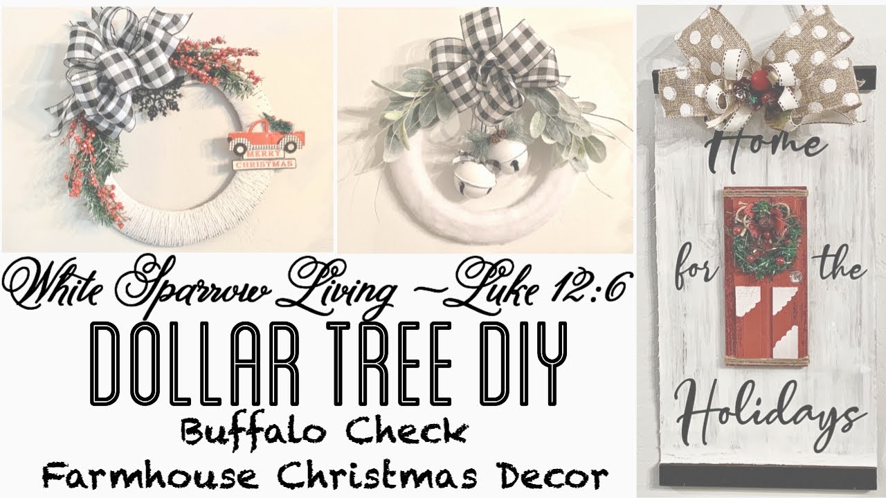 3 DIY DOLLAR TREE FARMHOUSE CHRISTMAS BUFFALO CHECK PROJECTS