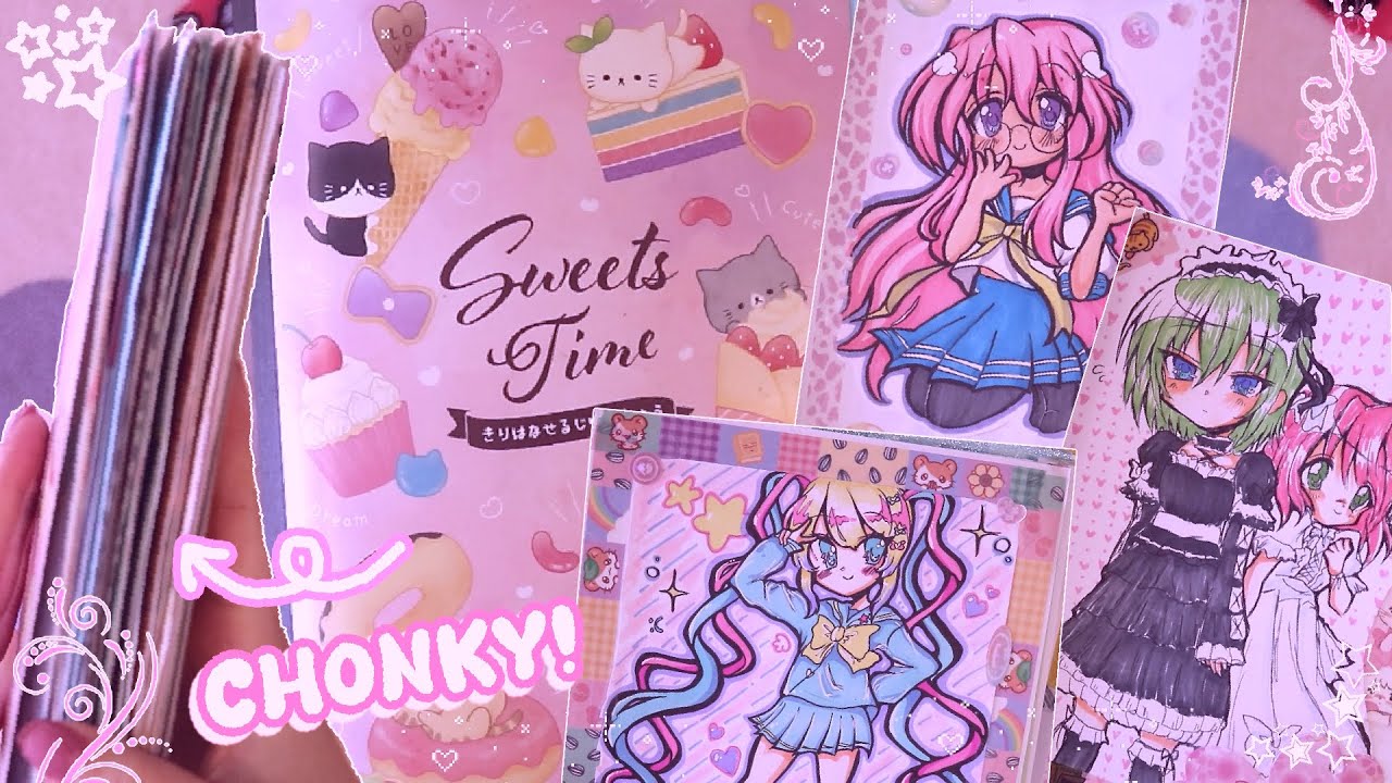 chunky moe/y2k anime style sketchbook tour #2 💗✨
