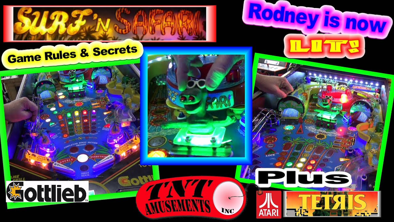 #1555 Gottlieb SURF 'N SAFARI Pinball Machine и его особенности - Видеоигра Atari TETRIS - TNT Am...
