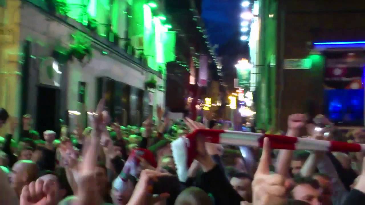Liverpool fans on the streets - Fields on anfield road 11.05.14