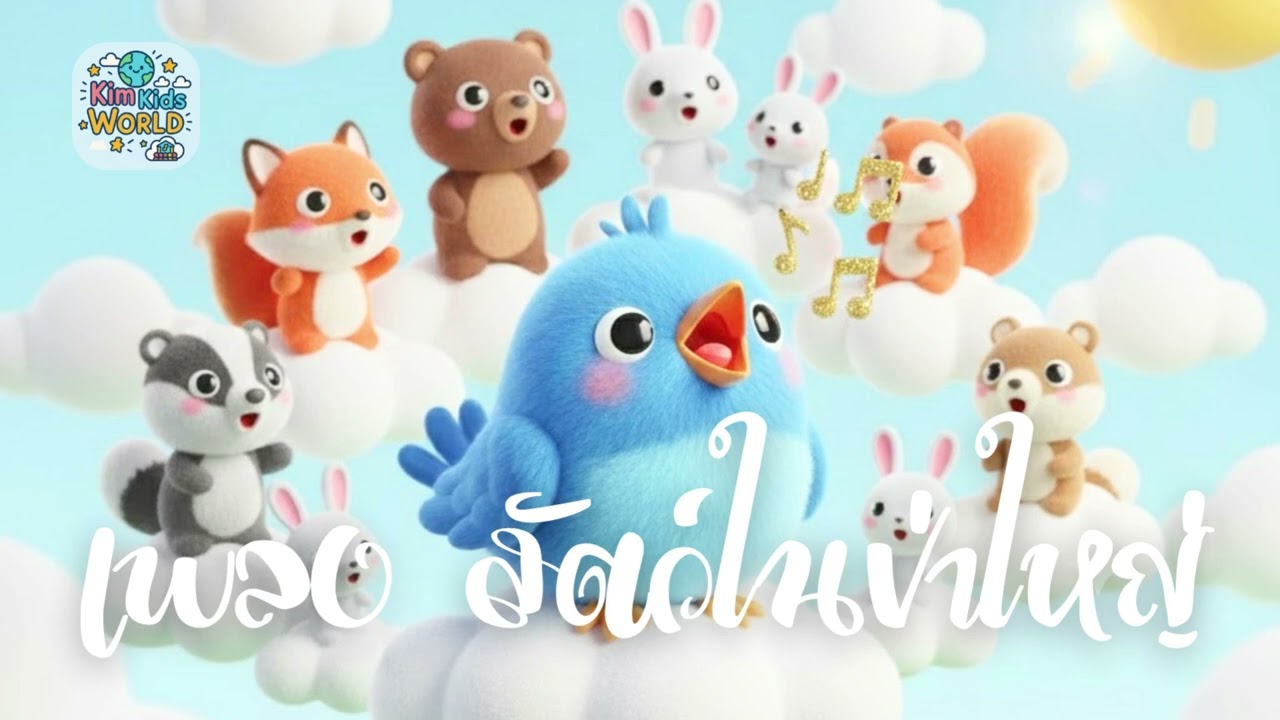 เพลง สัตว์ในป่าใหญ่ 🐦 เพลงเด็กอนุบาล ฟังเพลิน Vol.02 :  [Kim Kids World]