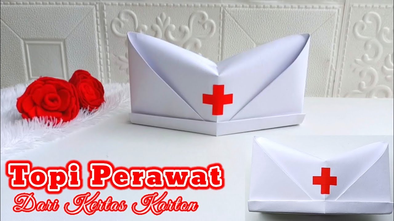 Cara Membuat Topi Perawat / Topi Suster dari Kertas Karton / Topi Profesi