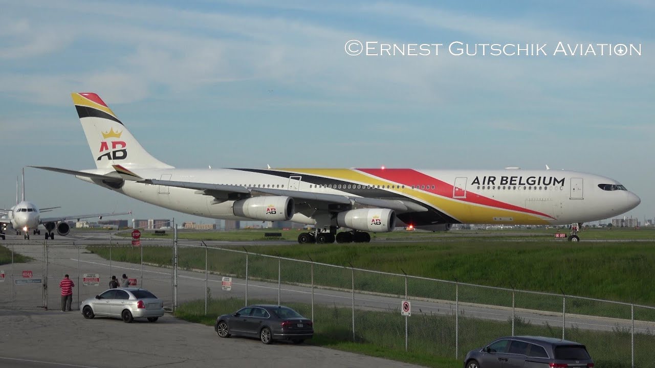 Air Belgium Airbus A340-300 Landing and Departing RWY 06L  | Toronto Pearson Int'l