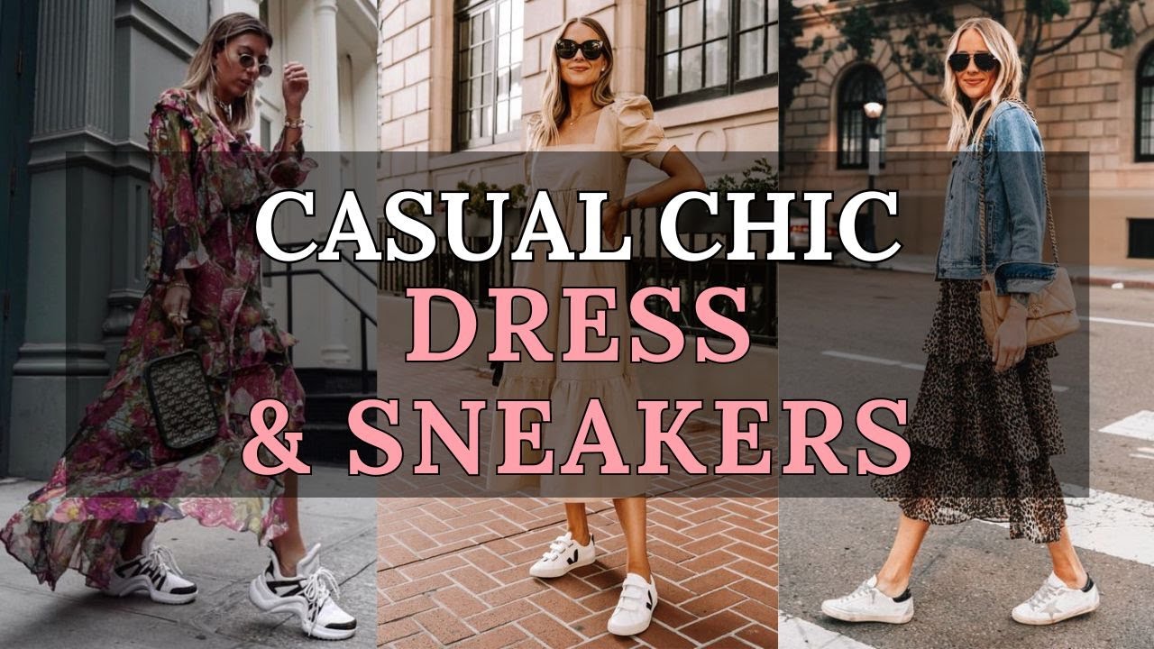 35+ идей сочетаний платьев с кроссовками 2024: как создать стиль casual chic | Модные тенденции 2...