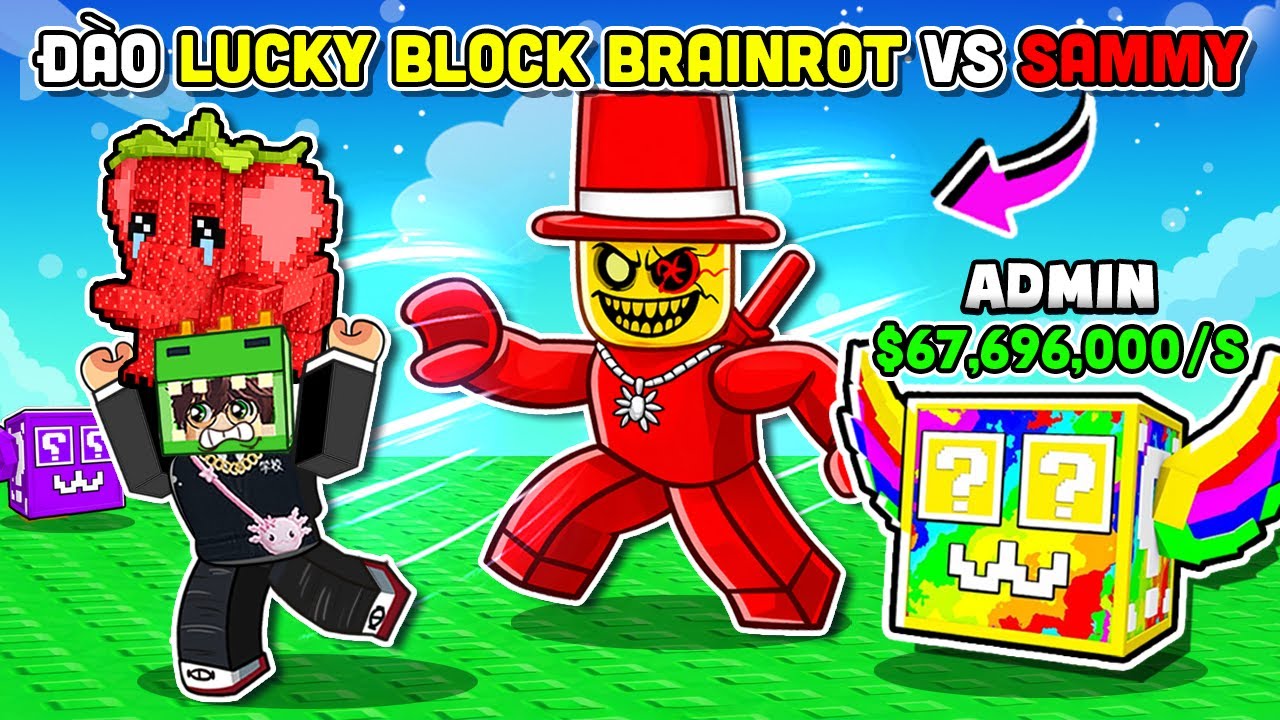 KHANGG ĐẬP LUCKY BLOCK BRAINROT VÀ TRỐN THOÁT KHỎI ADMIN SAMMY TRONG ROBLOX