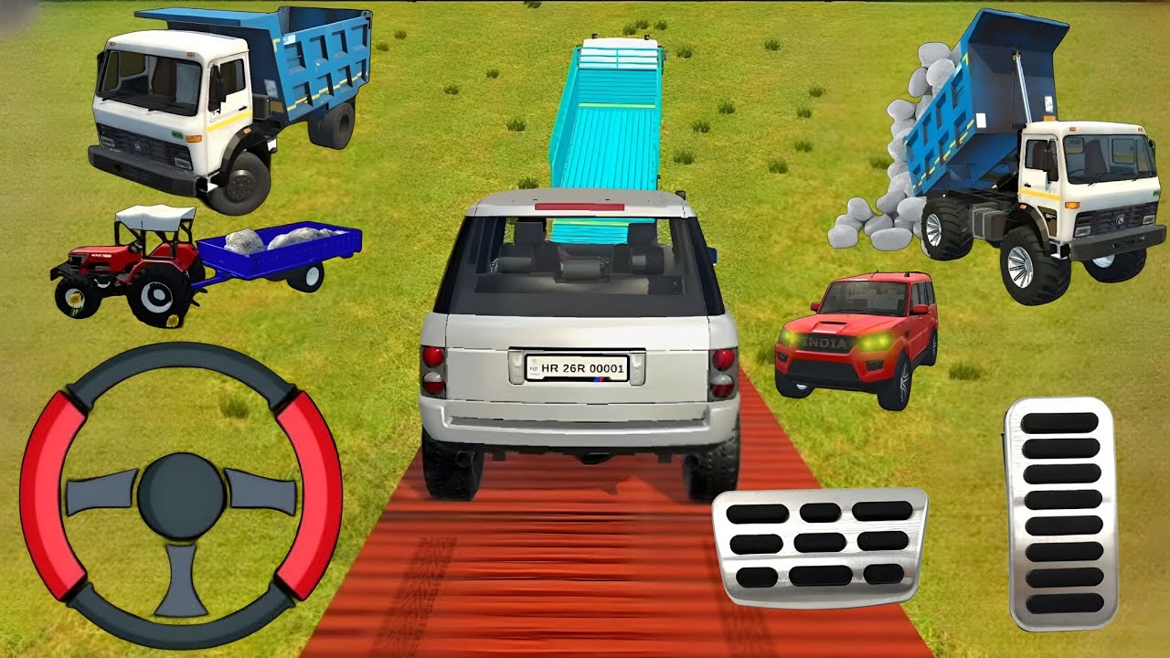 Drive JCB And Unloading Stone From Dumper In Game 🔥 | Truck Game 🚛 | Truck Wala Game