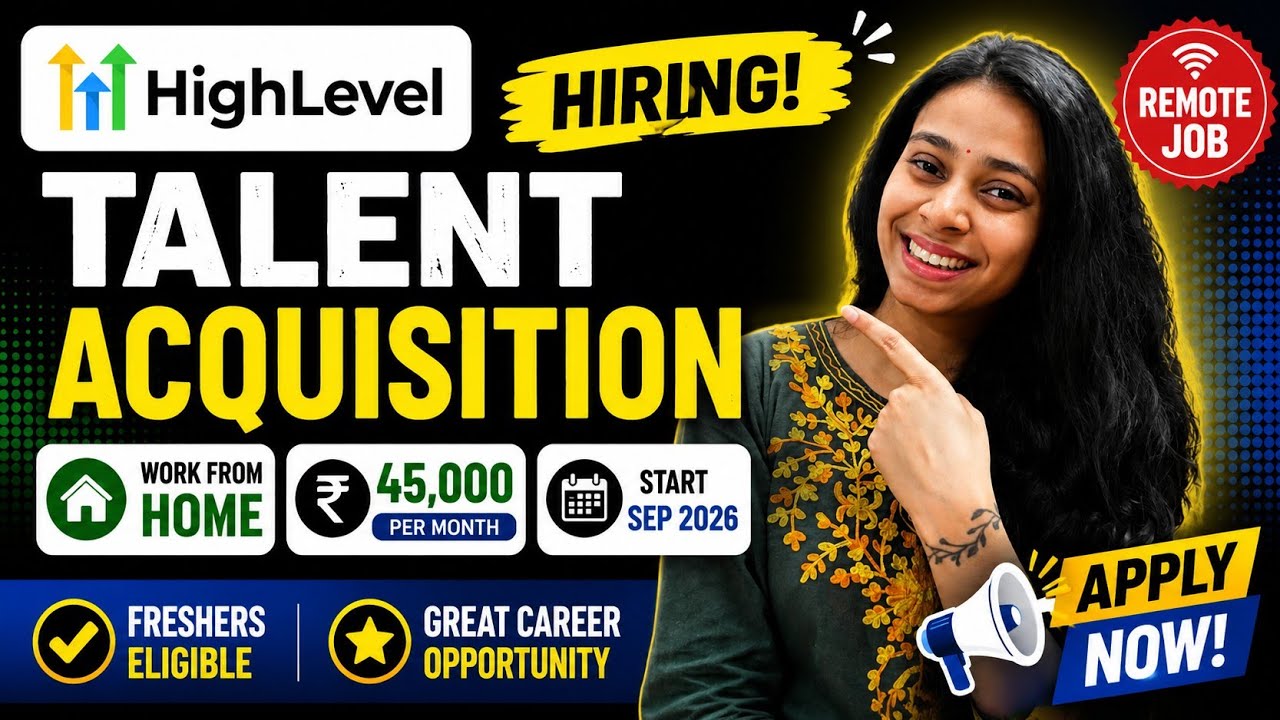HighLevel Remote 2026 | ₹45,000/Month Salary | Freshers Eligible | Remote Job