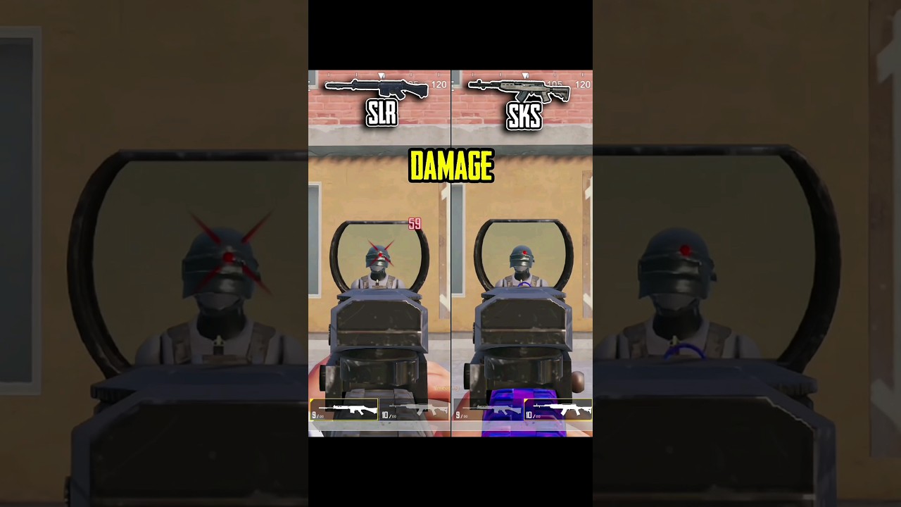 Damage test : SLR vs SKS😳 #bgmi #pubg #pubgmobile