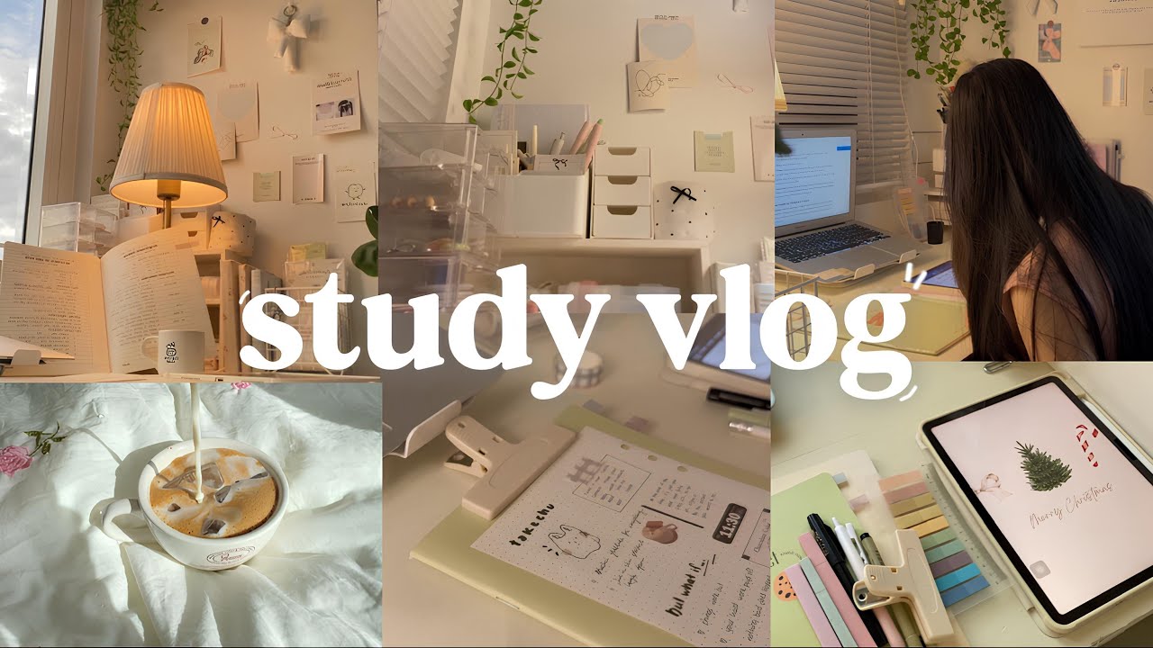 STUDY VLOG | early morning productive, studying, coffee shop, journaling, motivation ˚ ༘