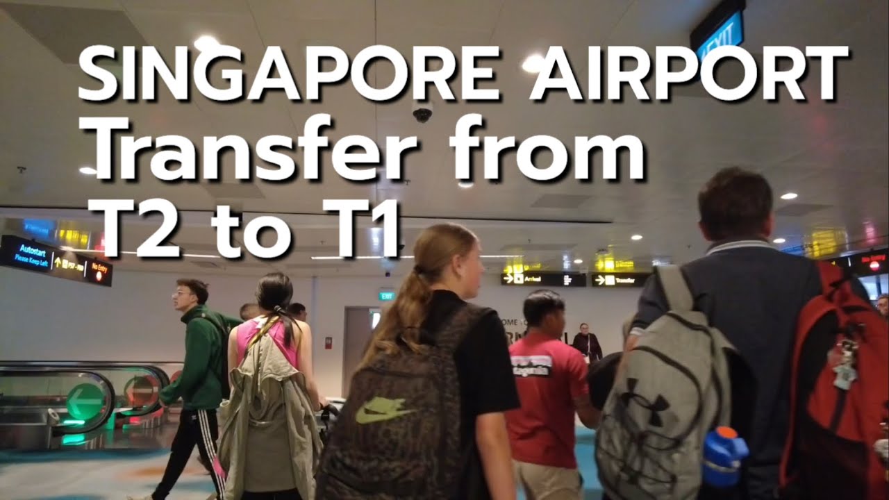 SINGAPORE AIRPORT Transfer from T2 to T1 สนามบินสิงคโปร์ เดินเปลี่ยนเครื่องจาก T2 ไป T1
