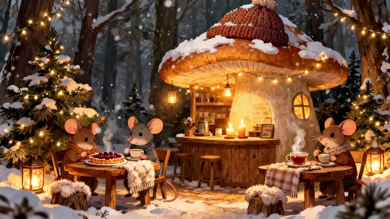 Cozy Winter Piano ❄️ Peaceful Snowy Forest Ambience for Sleep, Study & Relax | 4K