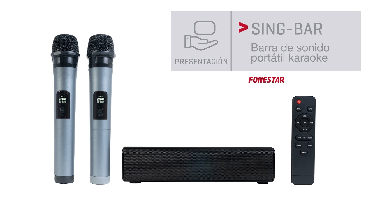 ¿KARAOKE?, ¿CHARLAS?, SING-BAR barra de sonido portátil.
