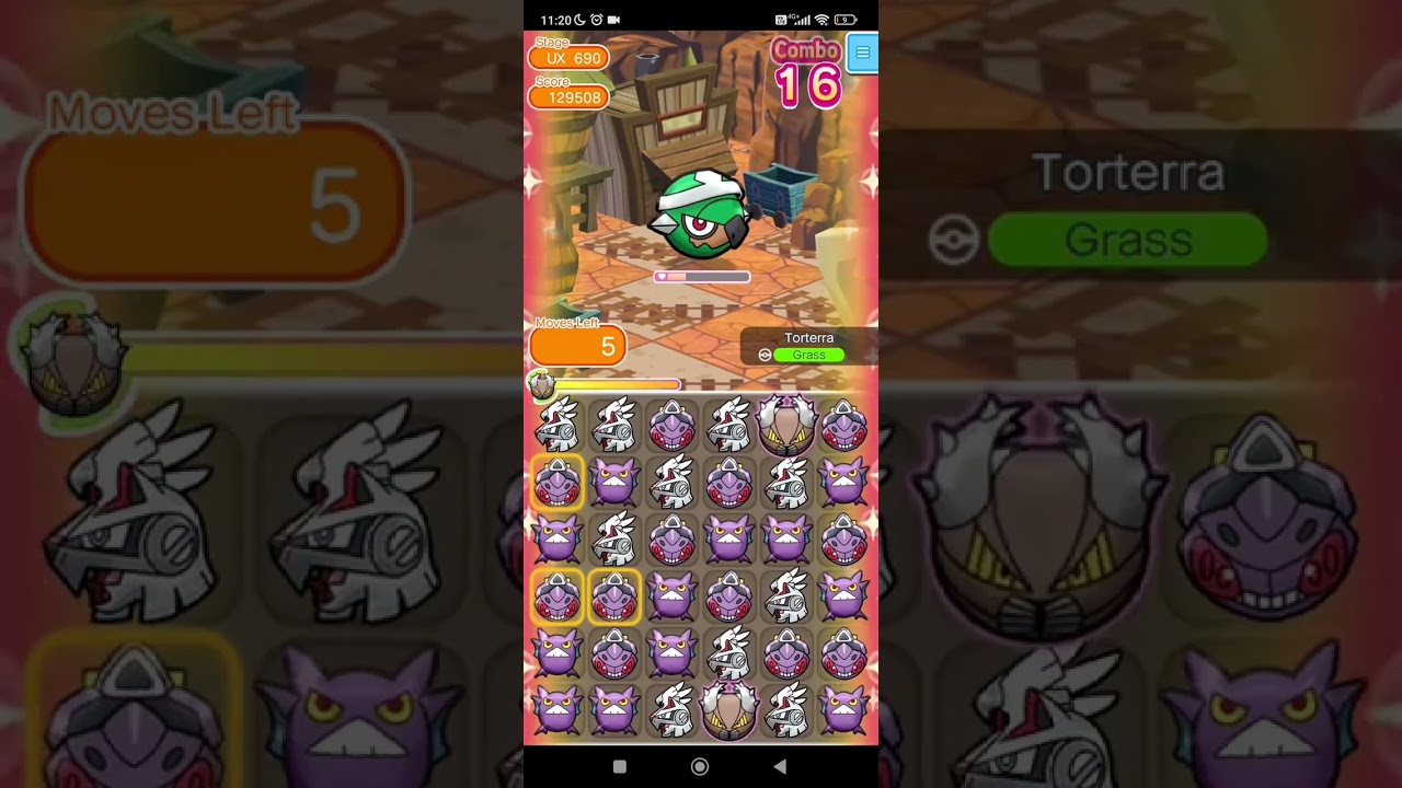 Pokemon Shuffle - UX 690 Torterra Itemless Clear