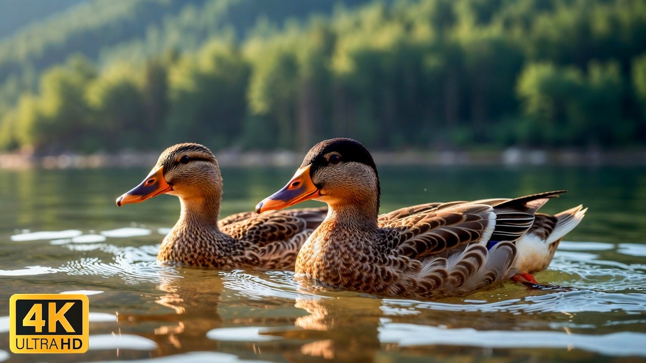 Water Waves & Bird Sounds 🌿 Relaxing Nature Ambience | Ducks on a Peaceful Lake