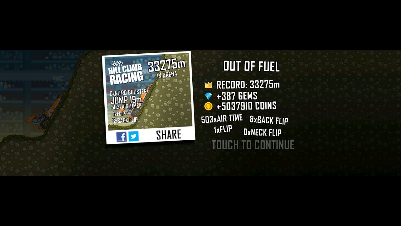 Hill Climb Racing: Dragster - Arena 33275m (New World Record!)