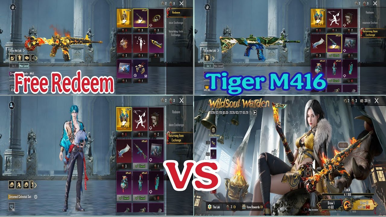 Free Redeem 😱 l M416 Tiger 🐅 🔥😱 And Smoldering Fury M416 VS Old Og Tiger 🔥🔥