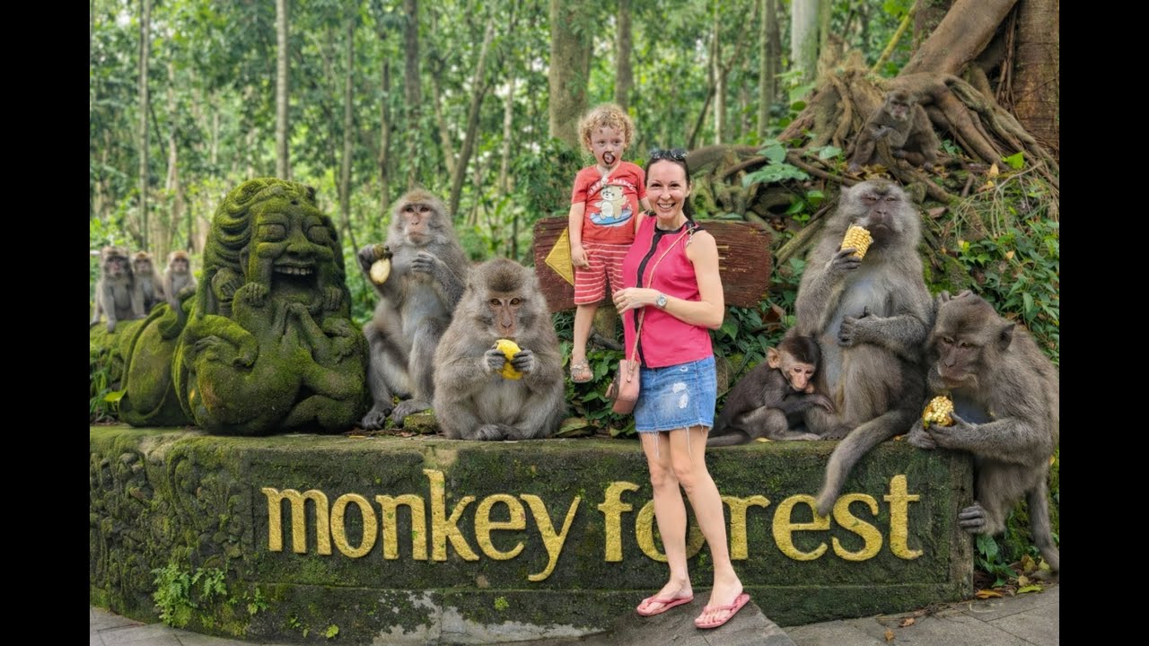 Aiden and Mom in Monkey Forest