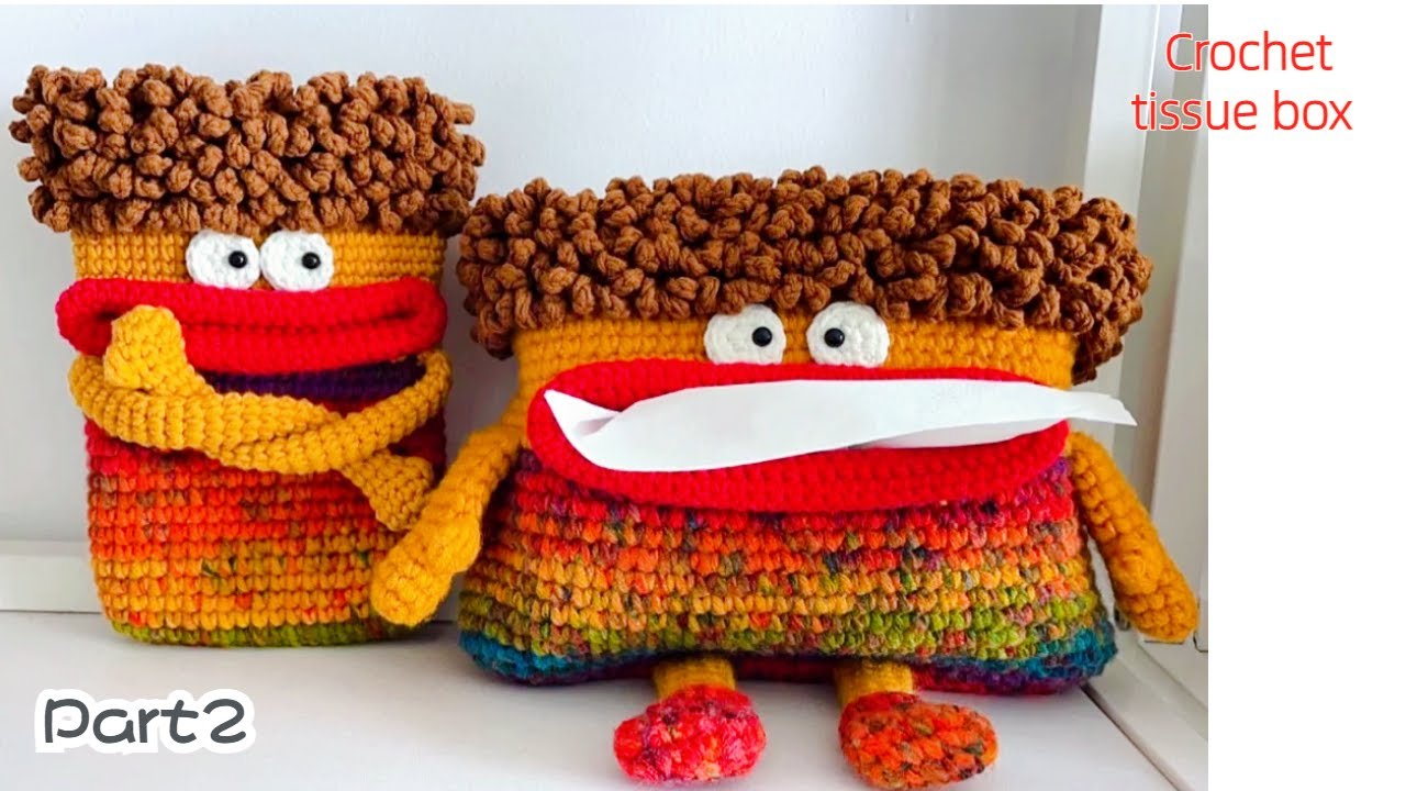 Crochet tissue box (Car paper towel holder) (Part2)