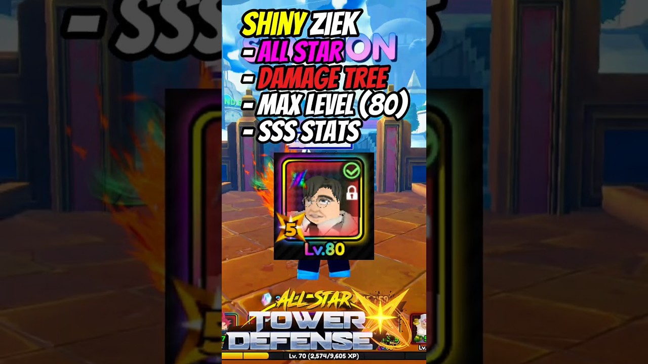 *SHINY* All Star Ziek Damage Skill Tree Showcase | All Star Tower Defense X