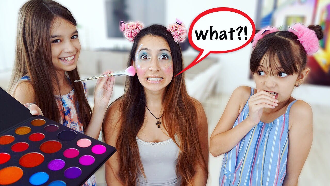 Making Fun of Our Babysitter! Awesome Bloss'ems Inspired Makeover | Emily and Evelyn
