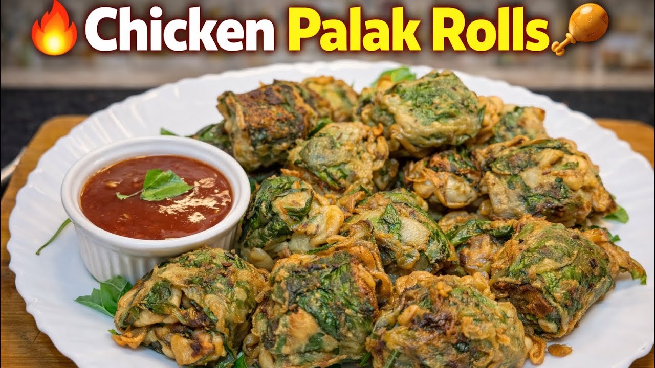 Chicken Palak Rolls Recipe | Healthy Palak Rolls | Iftar Snacks Recipe 