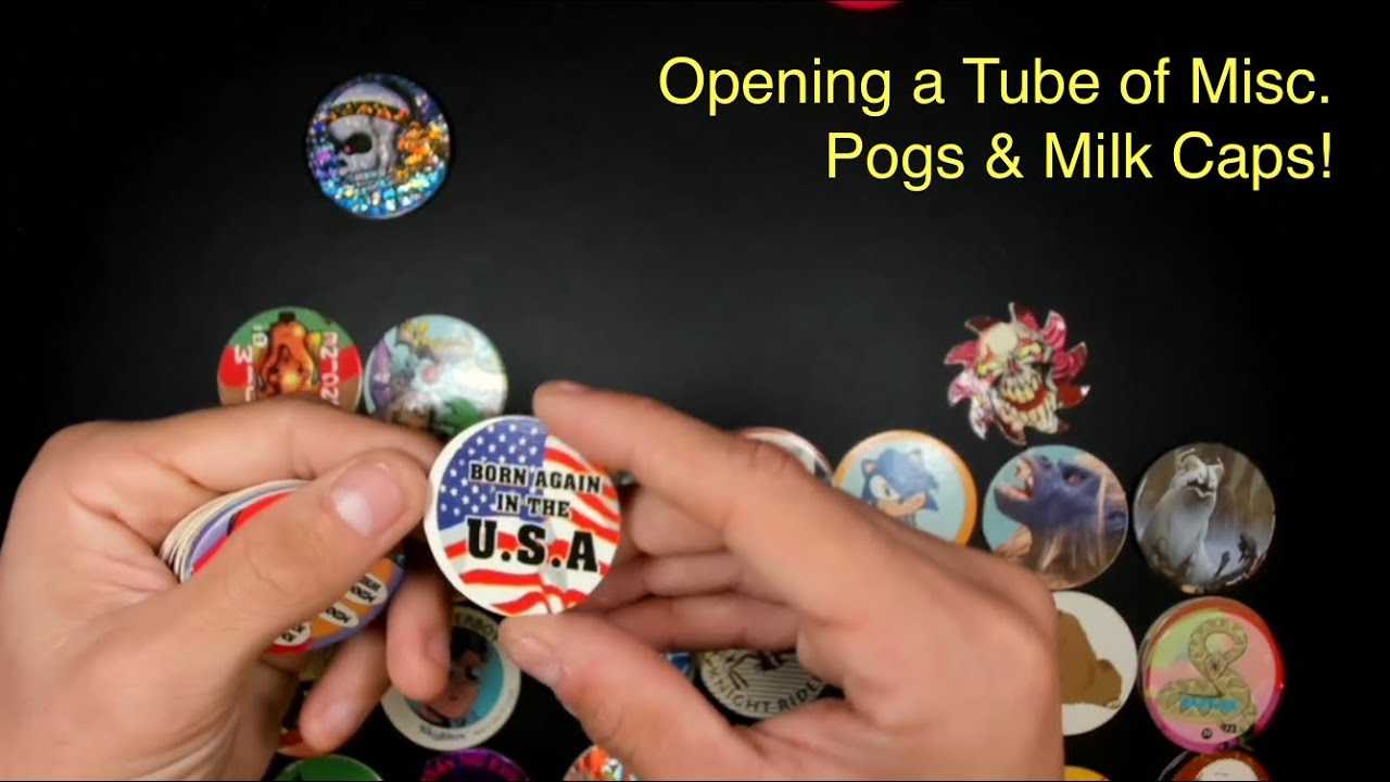 Opening up a tube of Misc Pogs & Milkcaps Vol. 1