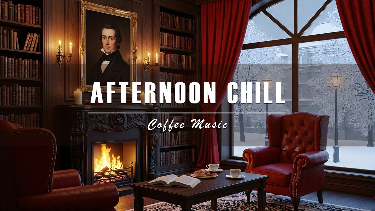 🔥 Cozy Winter Fireplace Ambience with Smooth Jazz | Relaxing Café Music for Study & Calm Moments