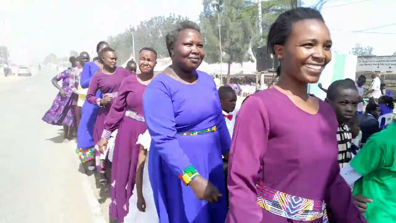 lunch hour march pass of all choirs at gilgil Town crusade