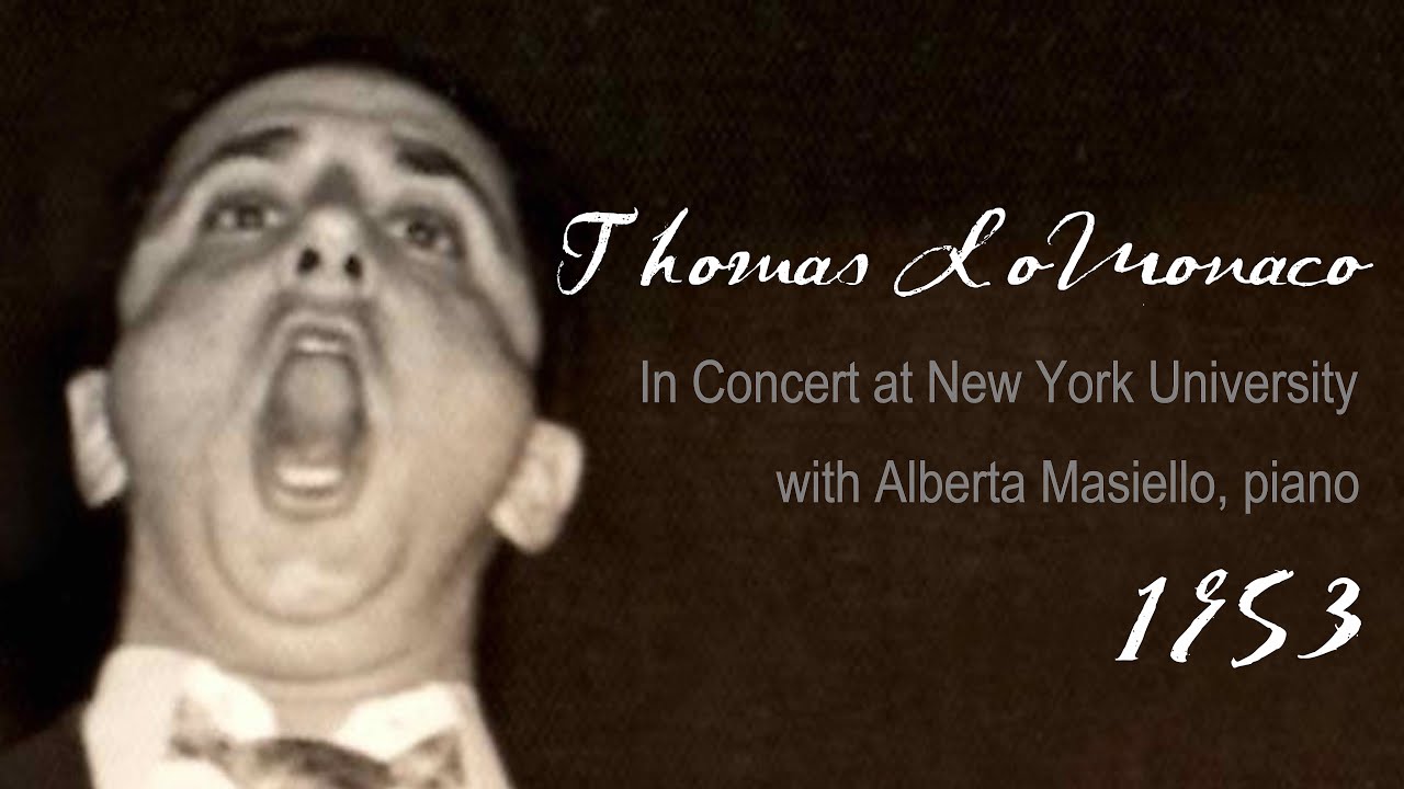 Thomas LoMonaco, In Concert at New York University 1953 with Alberta Masiello, pianist