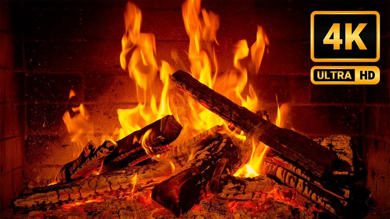 Relaxing Bossa Nova Music & Fireplace 4K 🔥 Burning Logs & Best Jazz Playlist for Chill Mood