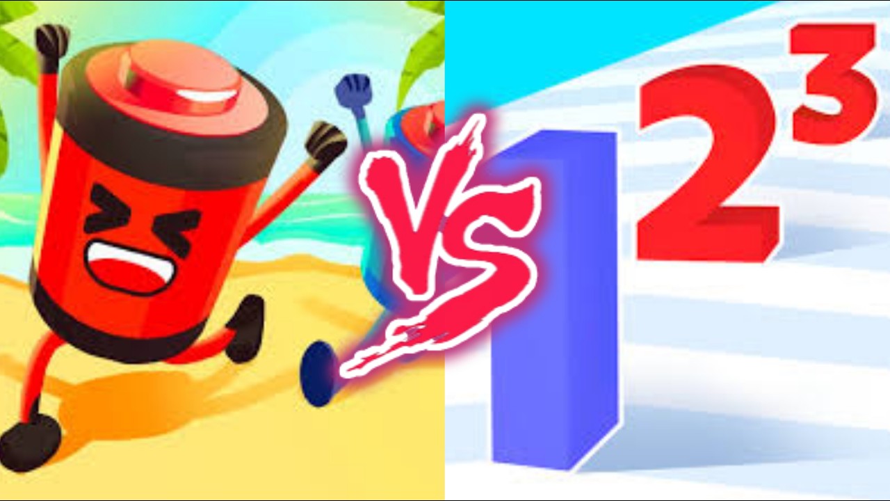 Battery Run VS Number Run- All Levels SpeedRun Gameplay Android iOS Ep1